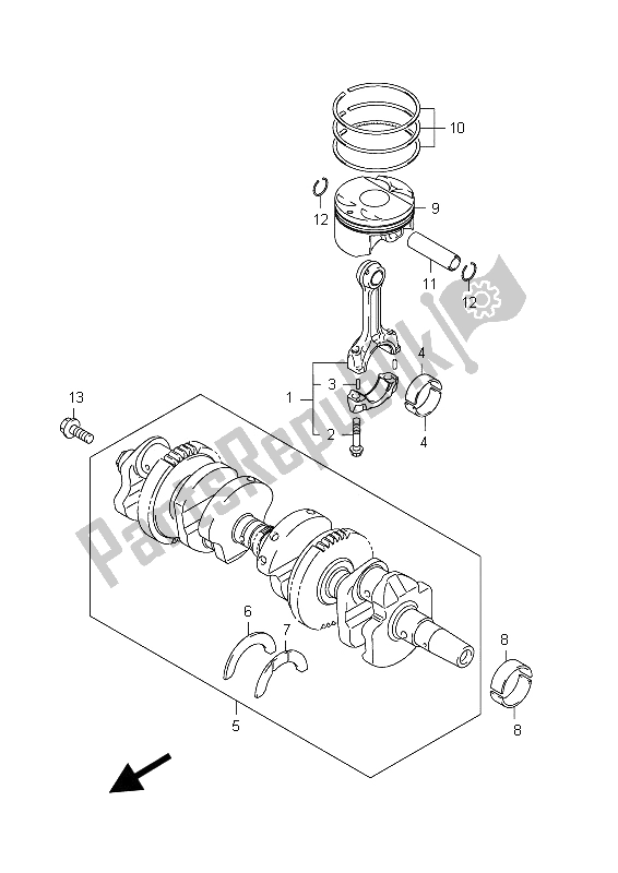 Todas las partes para Cigüeñal de Suzuki GSX 1250 FA 2012