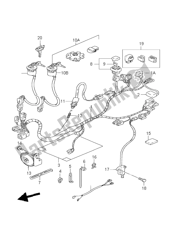 Todas as partes de Chicote De Fiação do Suzuki DR 125 SE 1998