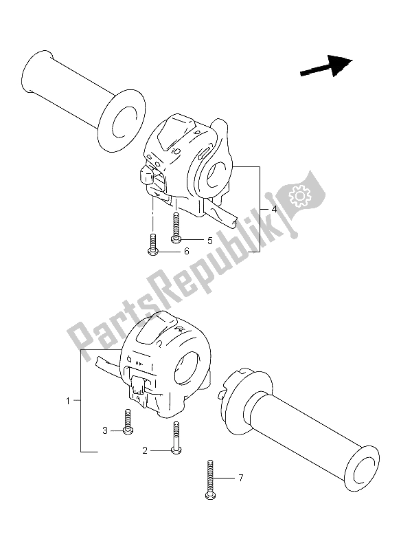 All parts for the Handle Switch of the Suzuki TL 1000R 1999