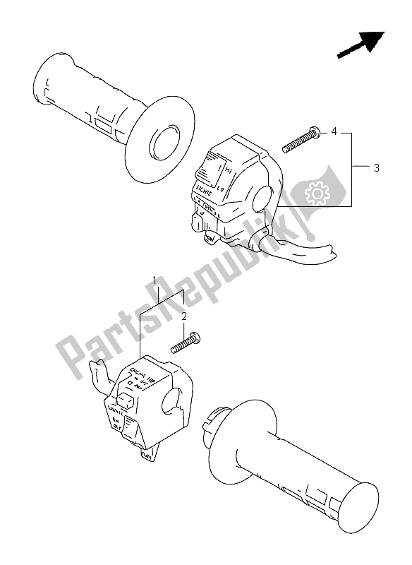 Tutte le parti per il Interruttore Maniglia del Suzuki DR 125 SE 2002