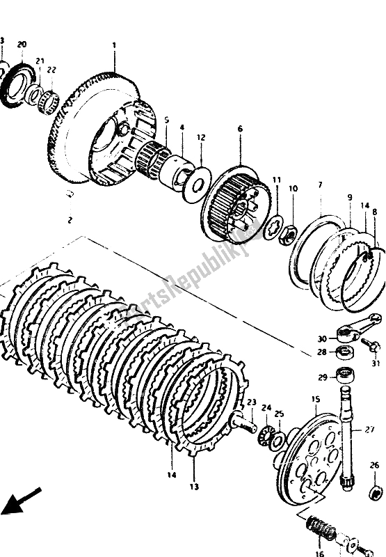 Todas las partes para Embrague de Suzuki GS 1100G 1985