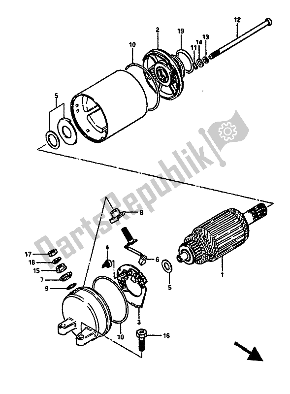 Todas las partes para Motor De Arranque de Suzuki GSX 550 Esfu 1986