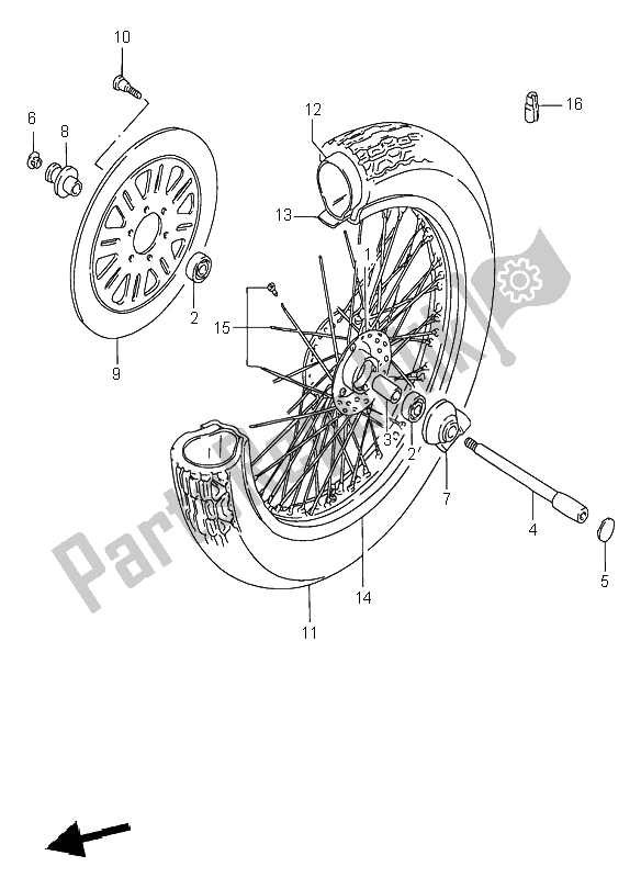 Toutes les pièces pour le Roue Avant du Suzuki VS 600 Intruder 1996