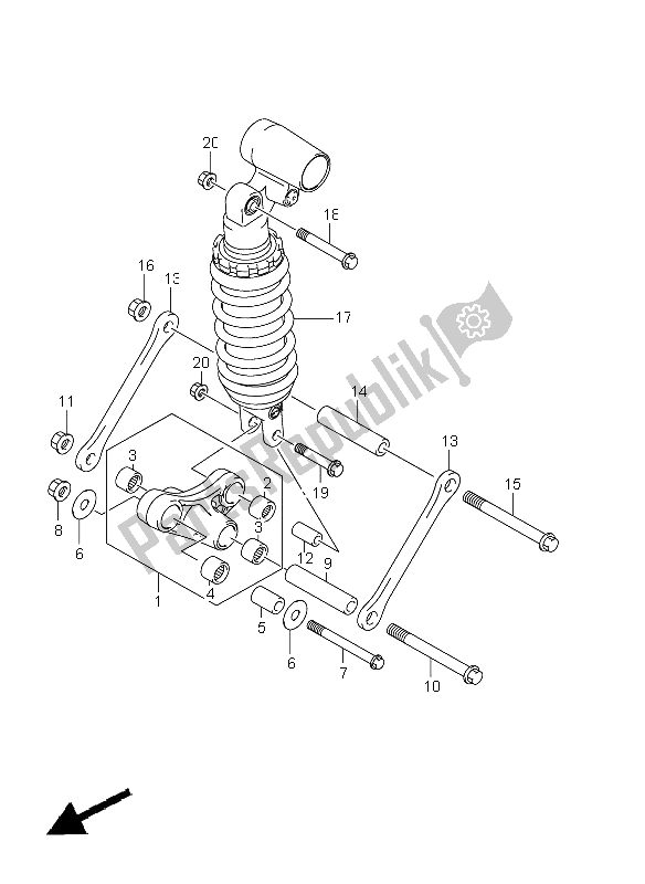 All parts for the Rear Cushion Lever (gsx1300ruf E19) of the Suzuki GSX 1300R Hayabusa 2011