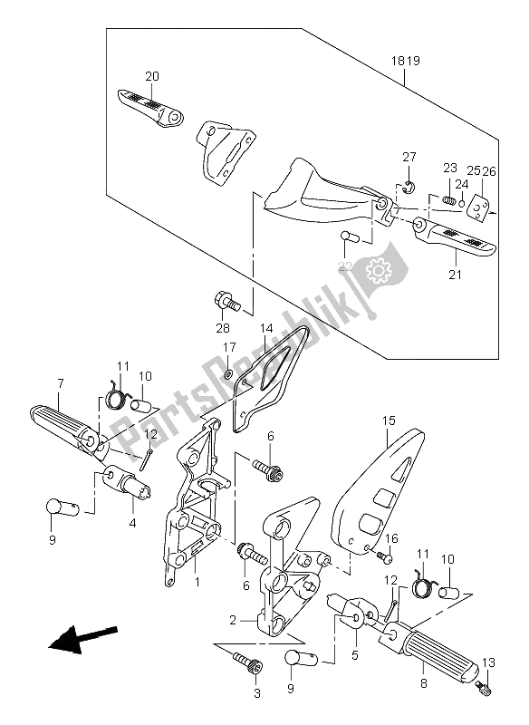 Toutes les pièces pour le Repose Pieds du Suzuki TL 1000R 2000