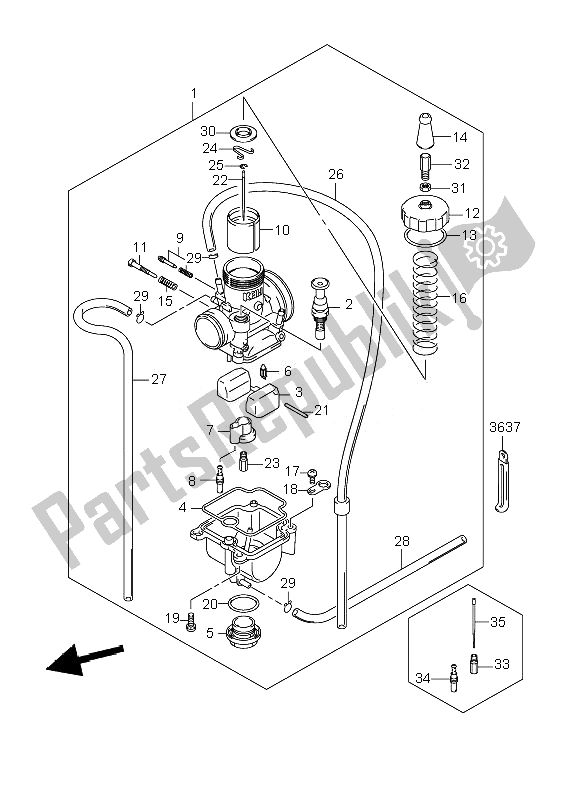 Todas as partes de Carburador do Suzuki RM 85 SW LW 2007