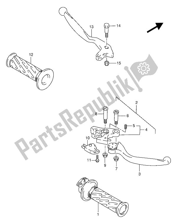 All parts for the Handle Lever of the Suzuki GSX R 1100W 1994