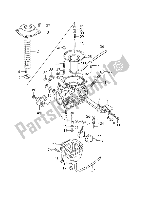 Toutes les pièces pour le Carburateur du Suzuki GN 125E 2001