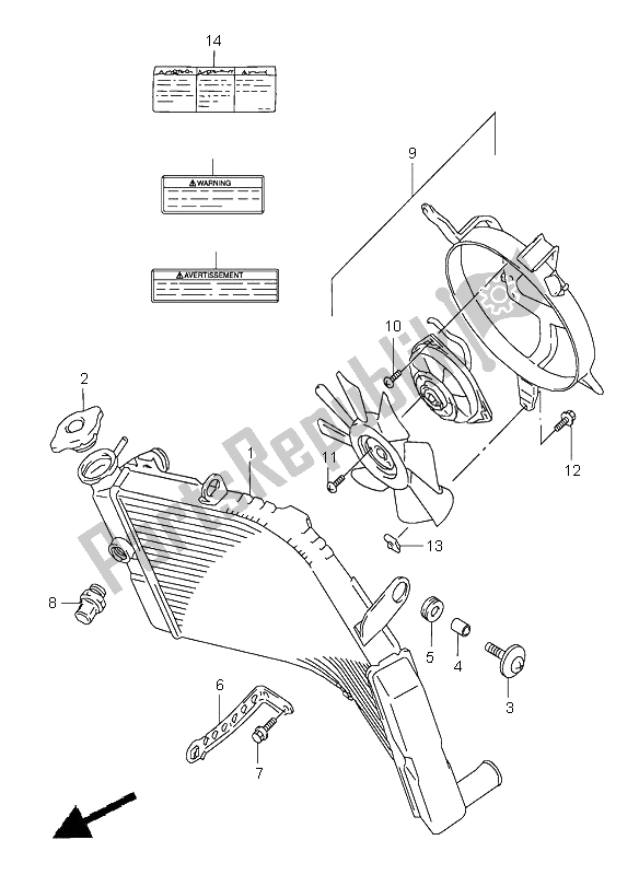 Tutte le parti per il Termosifone del Suzuki GSX R 600 1997