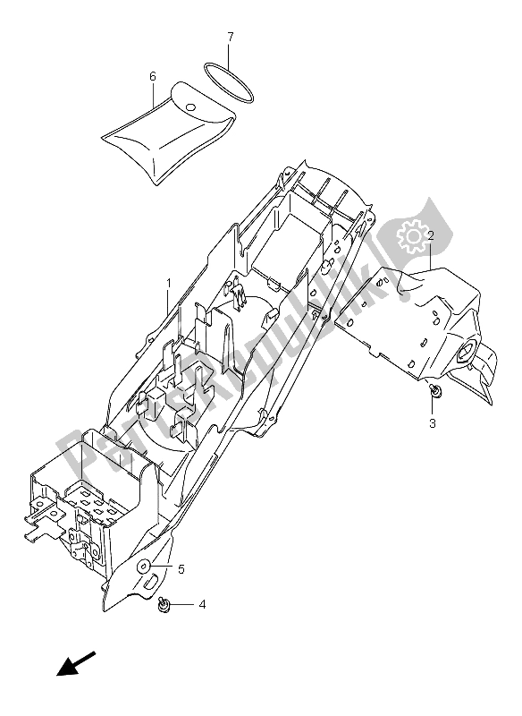 Tutte le parti per il Parafango Posteriore del Suzuki GSX R 600 2004