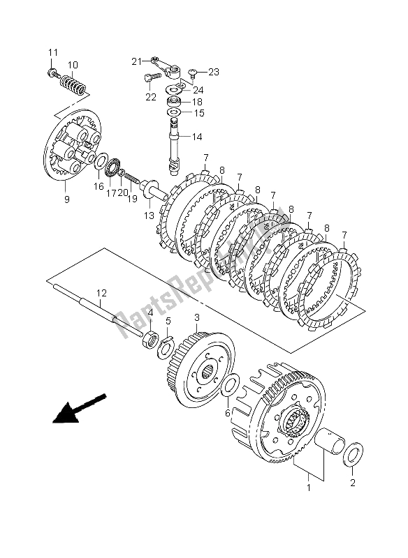 All parts for the Clutch of the Suzuki DR Z 125 SW LW 2009