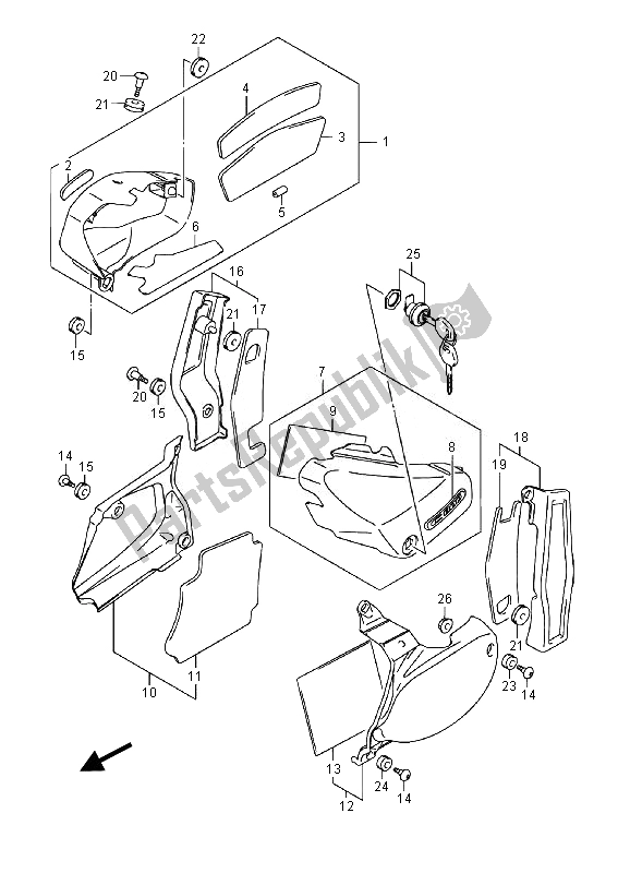 All parts for the Frame Cover (vl800 E02) of the Suzuki VL 800 CT Intruder 2014