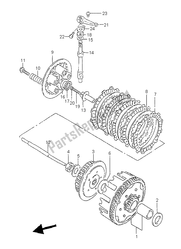 Toutes les pièces pour le Embrayage du Suzuki GZ 125 Marauder 1998