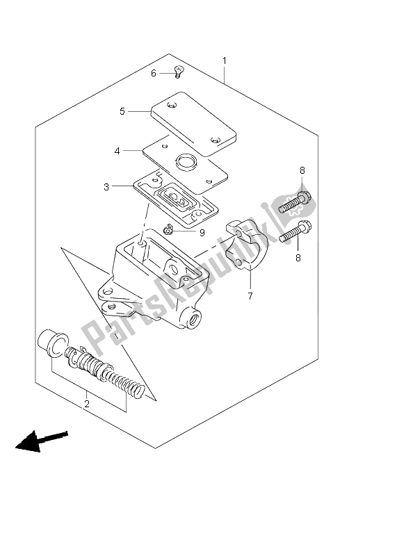 All parts for the Front Master Cylinder (gsf600s-su) of the Suzuki GSF 600 NSZ Bandit 2004