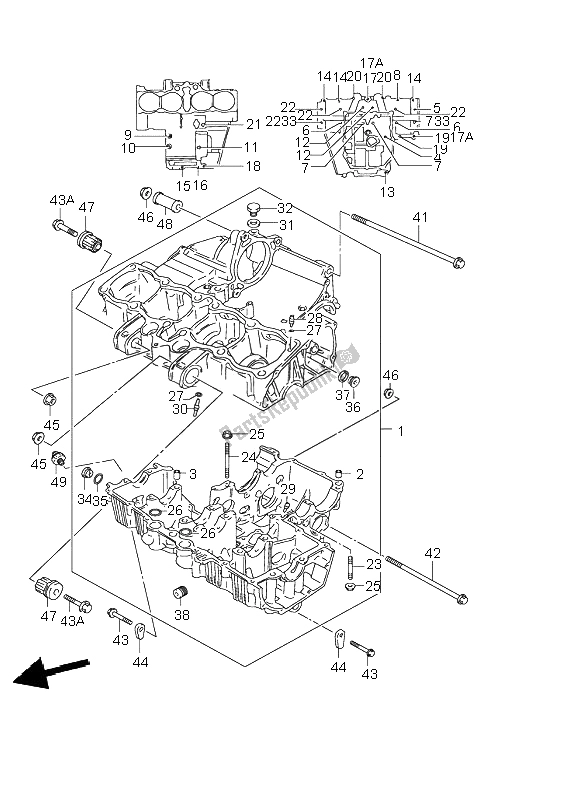 Todas as partes de Bloco Do Motor do Suzuki GSF 600 NS Bandit 2002