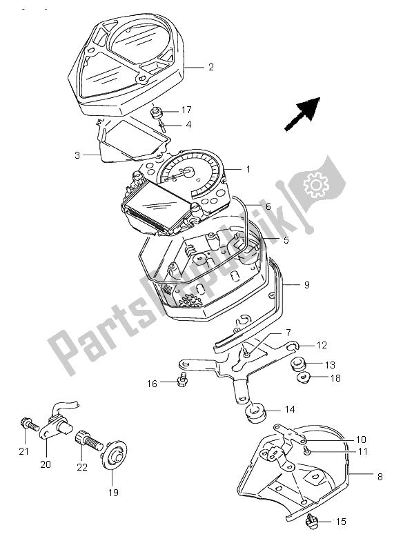 Todas as partes de Velocímetro (sv1000-u1-u2) do Suzuki SV 1000 NS 2003