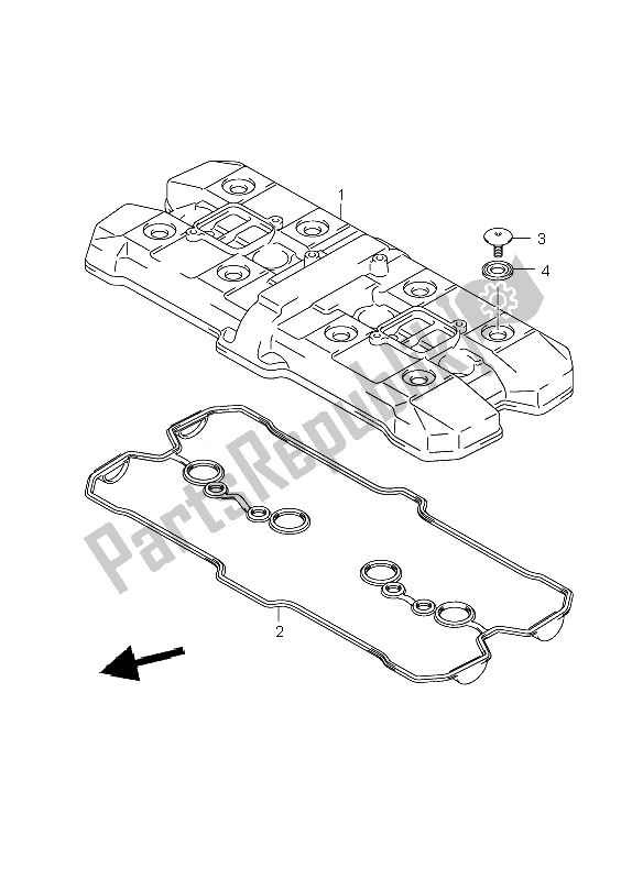 All parts for the Cylinder Head Cover of the Suzuki GSF 1250 SA Bandit 2010