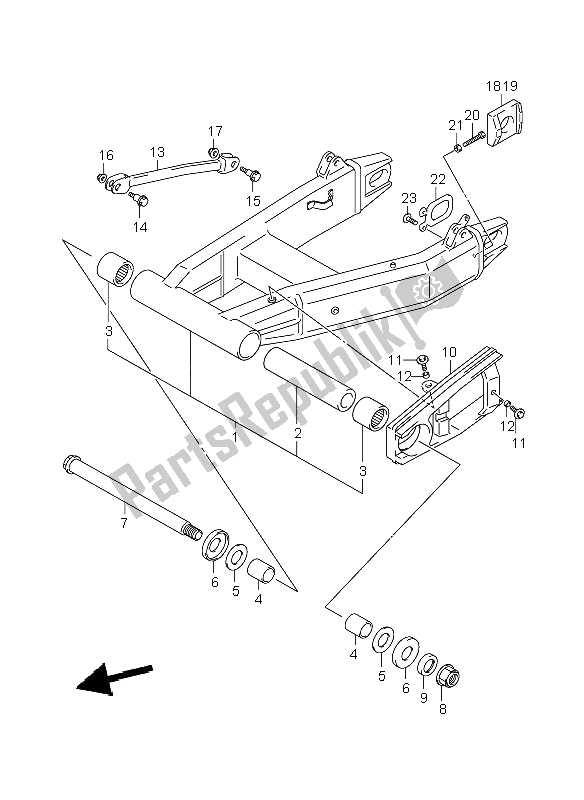 Toutes les pièces pour le Bras Oscillant Arrière du Suzuki GSX 1400 2006