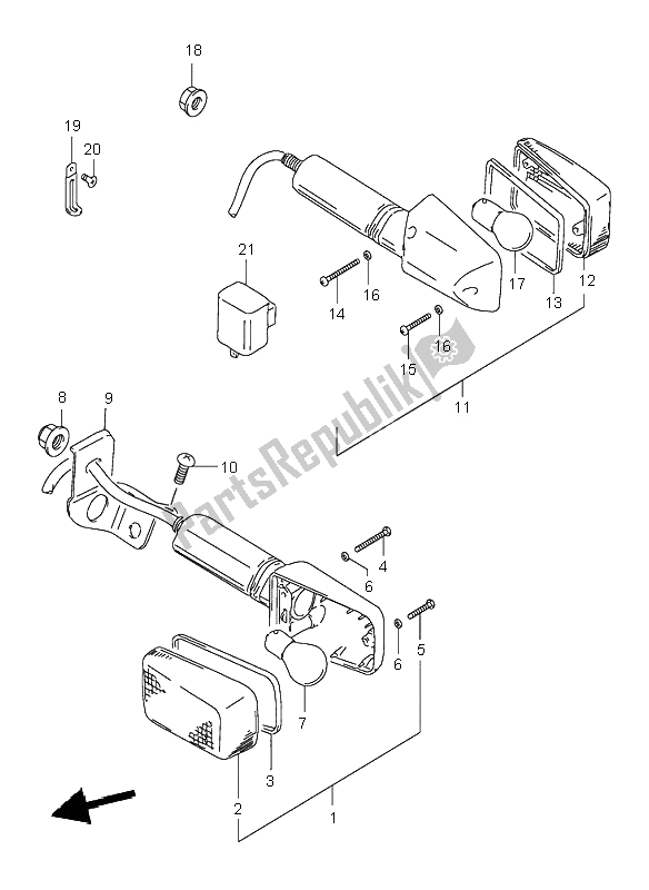 Tutte le parti per il Indicatore Di Direzione del Suzuki DR 125 SE 2000