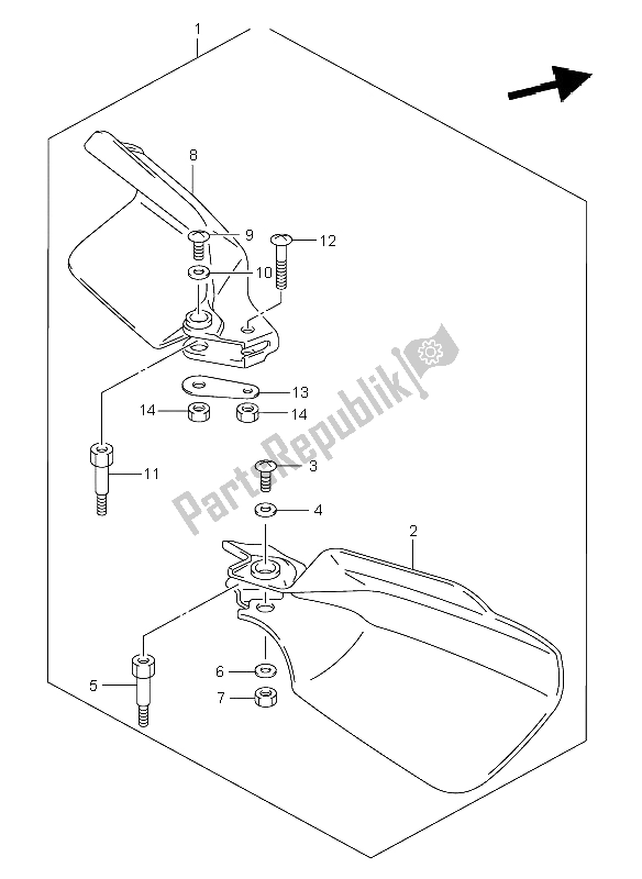 Tutte le parti per il Copertura Nocche (e24 Opt) del Suzuki DR Z 400E 2003