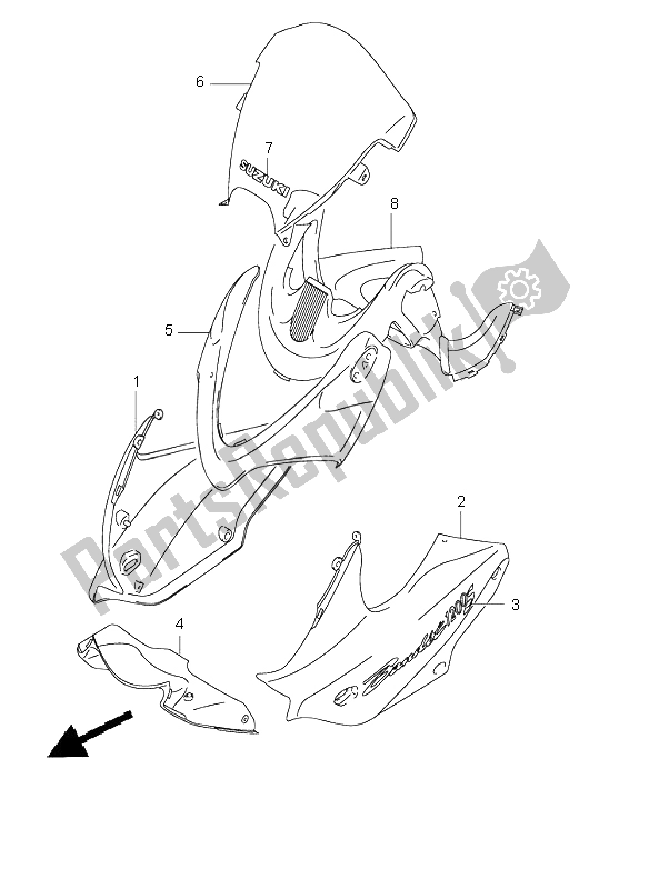 Todas as partes de Corpo Da Carenagem (gsf1200s) do Suzuki GSF 1200 NSZ Bandit 2004