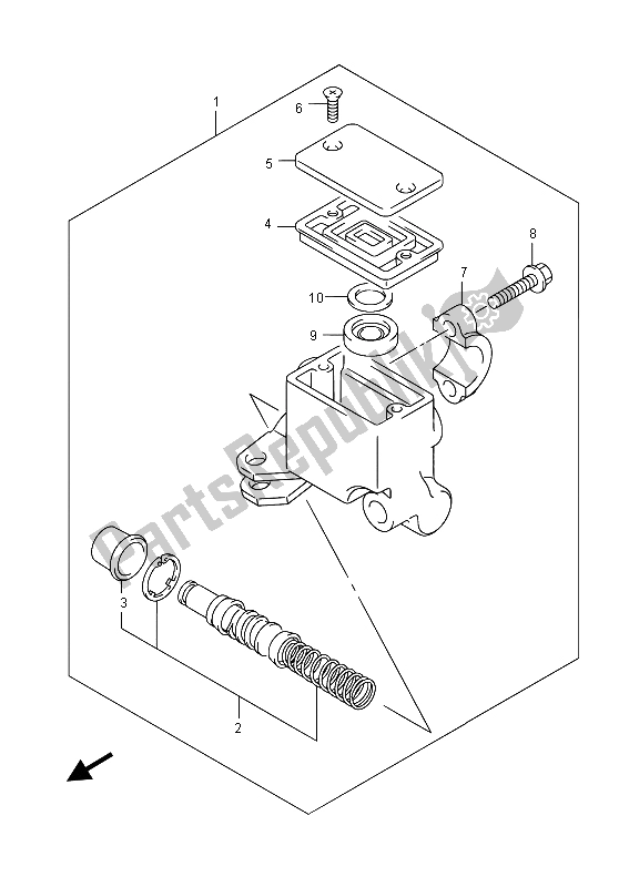 Todas as partes de Cilindro Mestre Dianteiro do Suzuki LT A 750 Xpvzv Kingquad AXI 4X4 2015