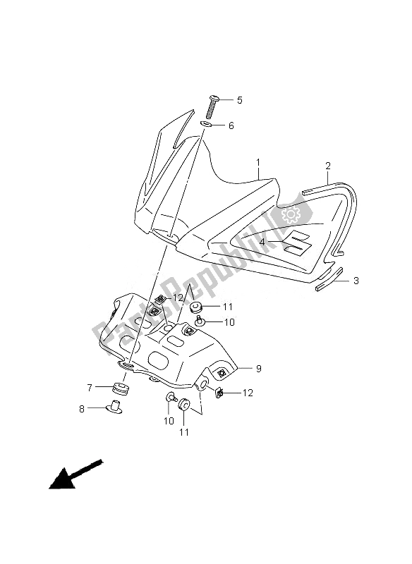 Tutte le parti per il Coperchio Anteriore Del Serbatoio Del Carburante del Suzuki GSX R 600 2010