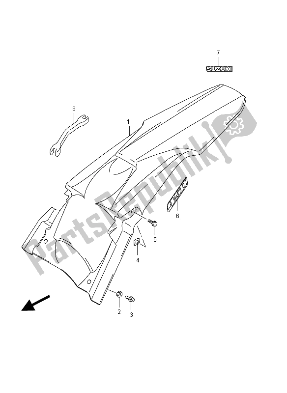 Tutte le parti per il Parafango Posteriore del Suzuki RM Z 450 2012