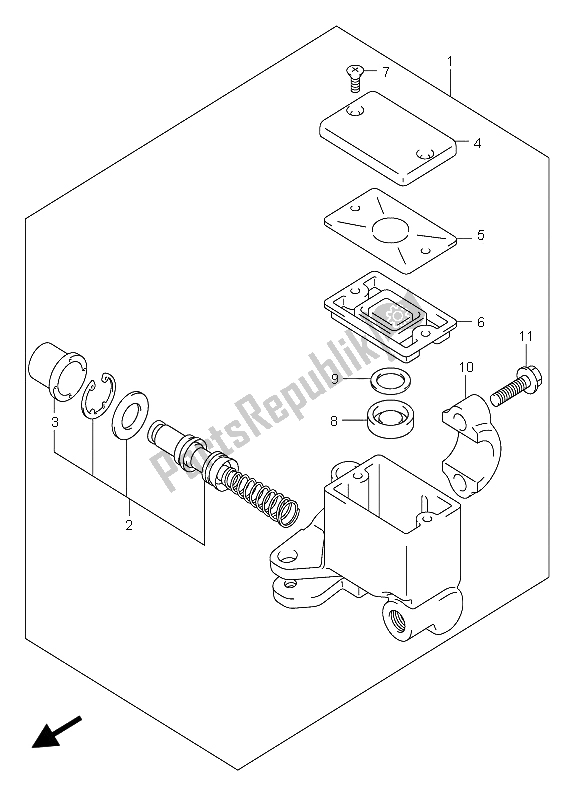 All parts for the Front Master Cylinder (e2-e19-e24-e71) of the Suzuki AN 250 Burgman 2006