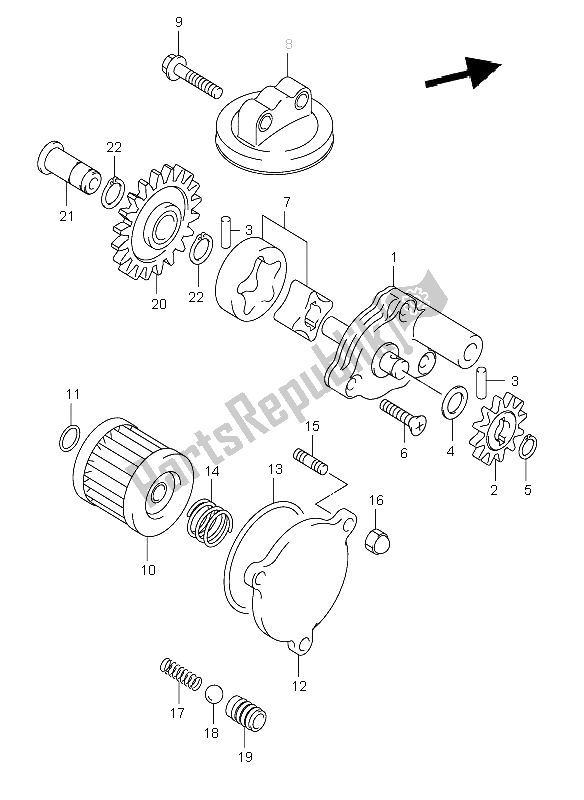 Toutes les pièces pour le La Pompe à Huile du Suzuki DR Z 400E 2009