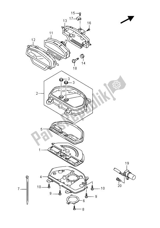 Todas las partes para Velocímetro (vzr1800bz E02) de Suzuki VZR 1800 BZ M Intruder 2015