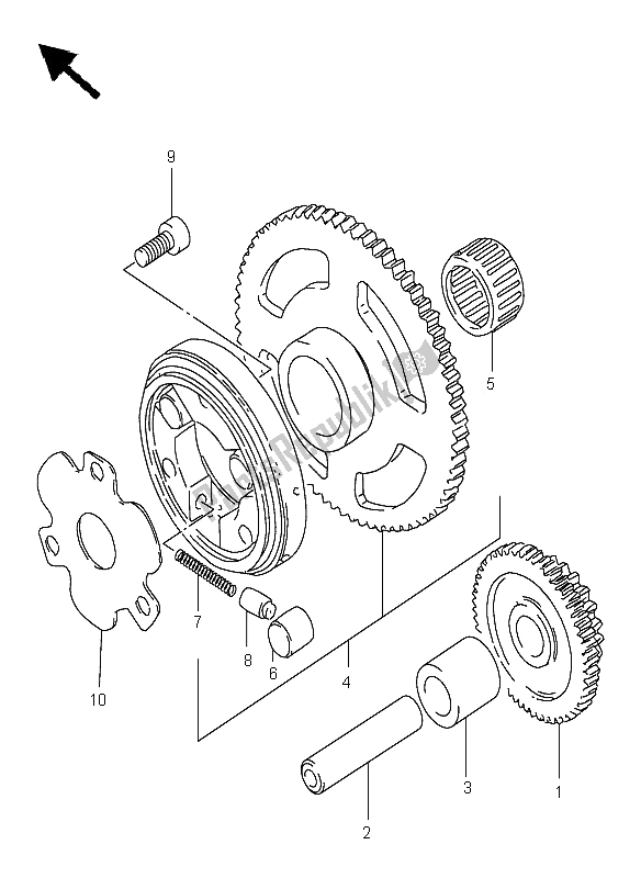 Tutte le parti per il Frizione Di Avviamento del Suzuki DR 125 SE 2002