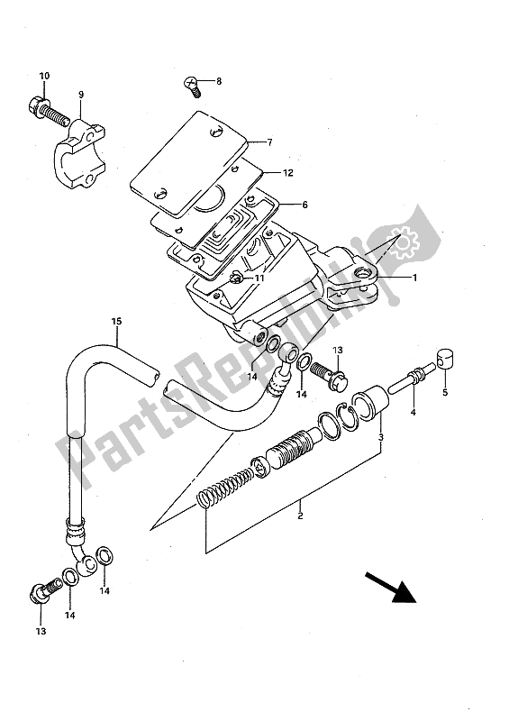 All parts for the Clutch Master Cylinder (e18-e39) of the Suzuki GSX R 1100 1992