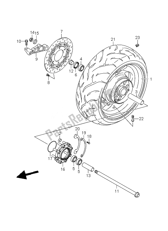 Toutes les pièces pour le Roue Arrière du Suzuki VZR 1800 RZ M Intruder 2007