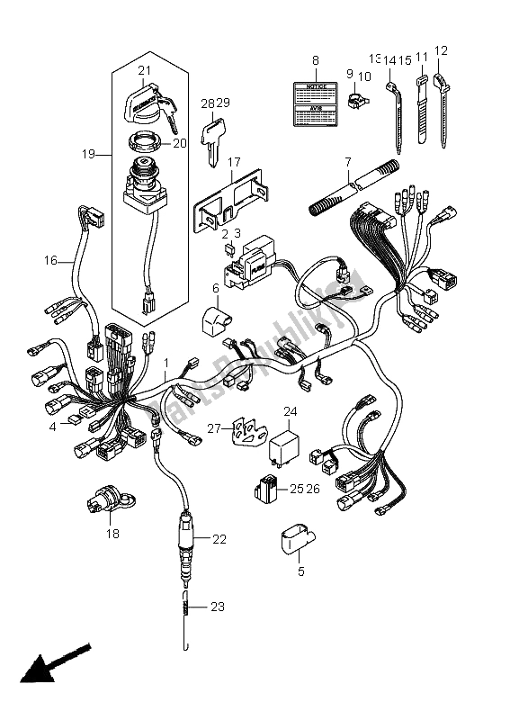 Todas las partes para Mazo De Cables (lt-a400f P28) de Suzuki LT A 400 FZ Kingquad ASI 4X4 2011