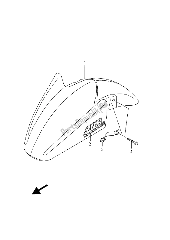 All parts for the Front Fender of the Suzuki GSX 1250 FA 2012