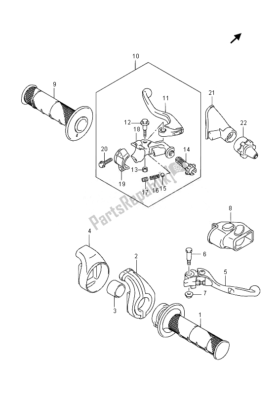 Tutte le parti per il Leva Della Maniglia del Suzuki RM Z 450 2014