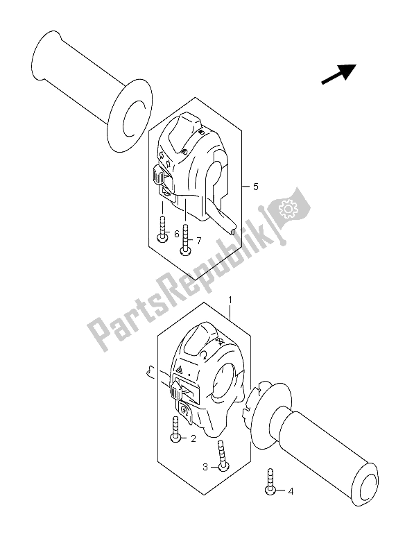 All parts for the Handle Switch (e2-e19-e24-e71) of the Suzuki AN 250 Burgman 2006