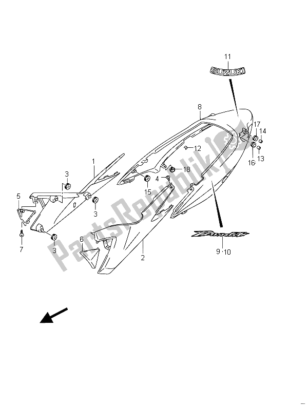 All parts for the Frame Cover (gsf650) of the Suzuki GSF 650 Sasa Bandit 2011