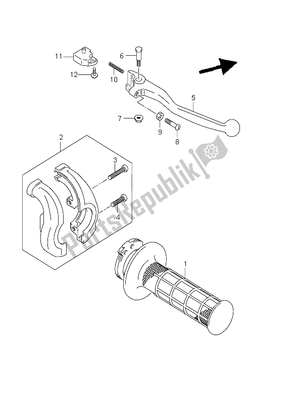 Toutes les pièces pour le Levier De Poignée Droit (e24) du Suzuki DR Z 400E 2000