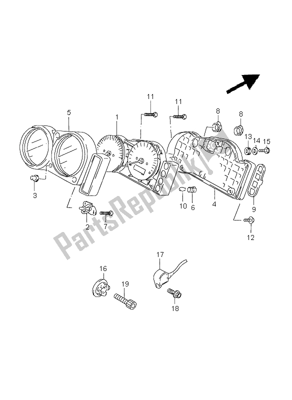 Tutte le parti per il Tachimetro del Suzuki GSX R 600 1997