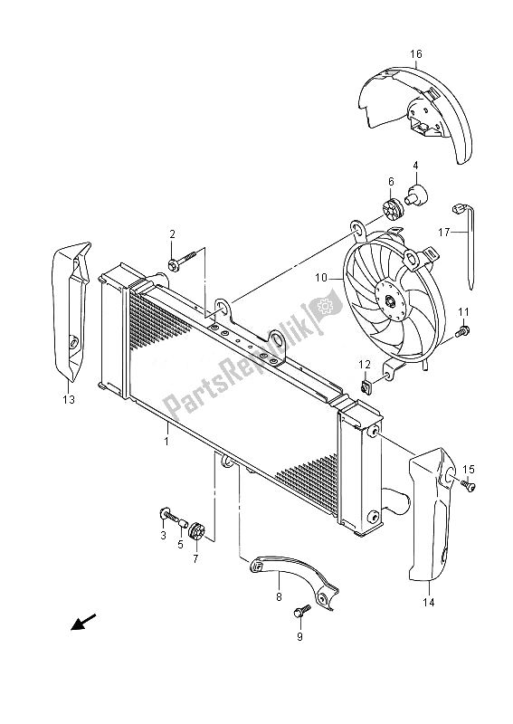 Todas las partes para Radiador de Suzuki GSF 1250 SA Bandit 2014