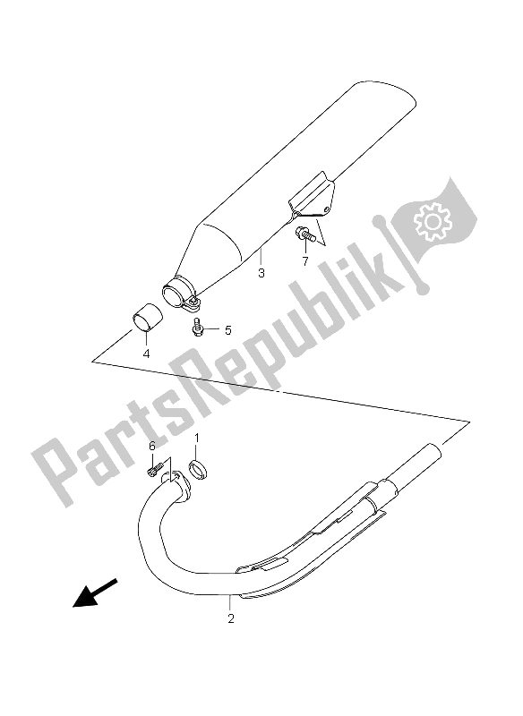 All parts for the Muffler of the Suzuki GZ 125 Marauder 2006