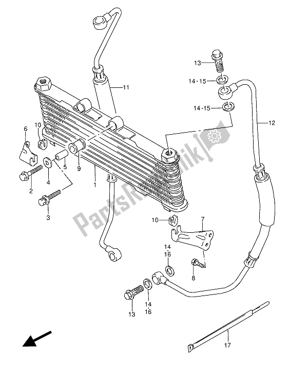 Tutte le parti per il Radiatore Dell'olio del Suzuki GSX 600 FUU2 1993