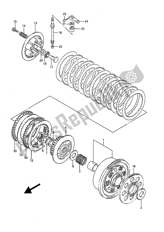 Tutte le parti per il Frizione del Suzuki GSX R 750 1991