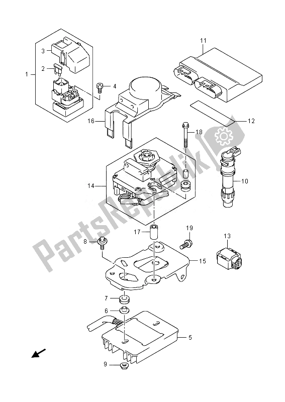 All parts for the Electrical (gsr750a) of the Suzuki GSR 750A 2014