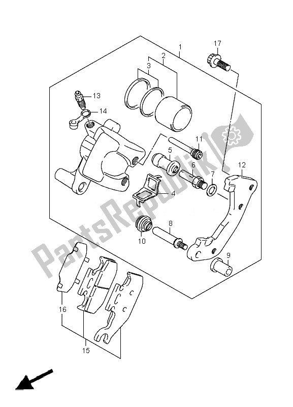 Tutte le parti per il Pinza Anteriore del Suzuki LT A 400F Kingquad ASI 4X4 2010