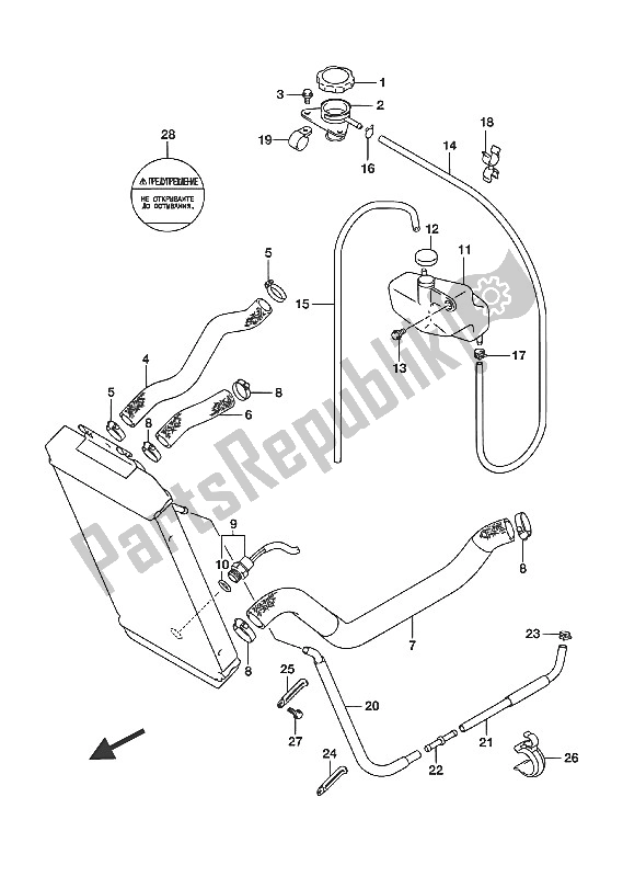 All parts for the Radiator Hose (vl800ue E19) of the Suzuki VL 800 Intruder 2016