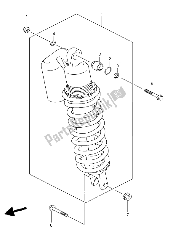 All parts for the Rear Shock Absorber (e24) of the Suzuki DR Z 400E 2002