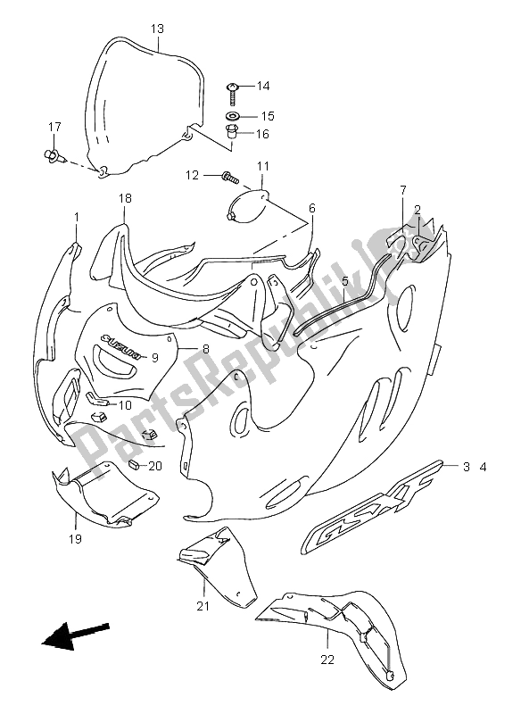 Wszystkie części do Os? Ona Korpusu Suzuki GSX 600F 1999